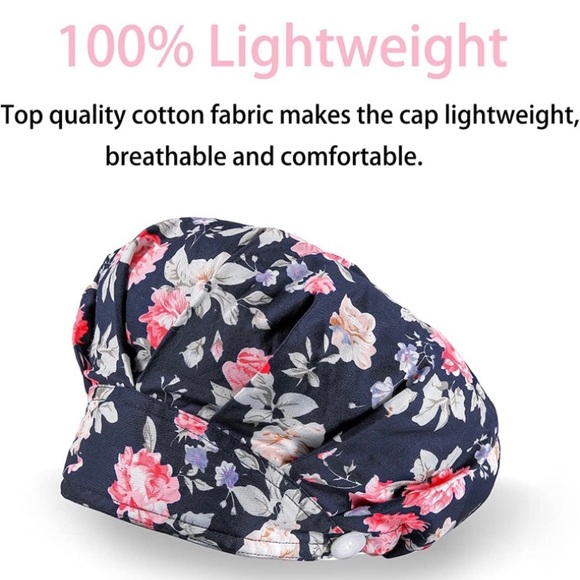 NWT Nurse Scrubs Hat with Buttons for Medical Mask Loops - Picture 5 of 7